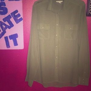 American Eagle see through button up shirt